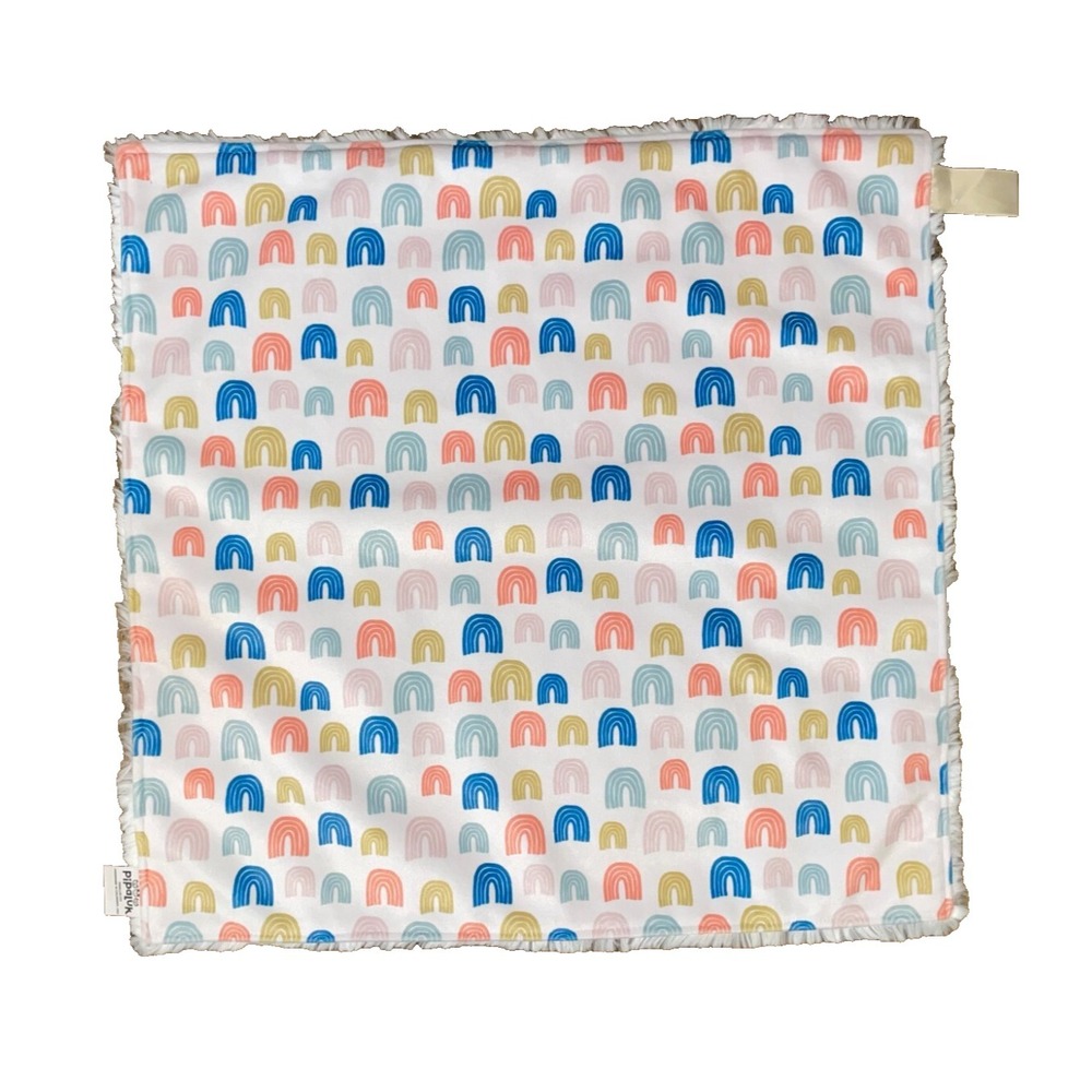 Pipaluk Baby Security Lovey Blanket Soft Plush Minky Rainbow Made USA Boy Girl